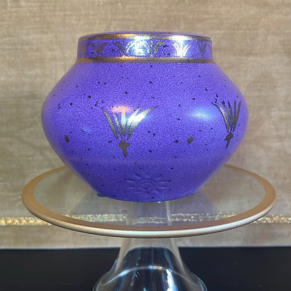 Vintage Art Deco Style Ecco Nova Medieval Monarch Porcelain Planter 4.75” Purple - Picture 1 of 8
